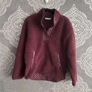 Athleta Burgundy Sherpa Pullover
